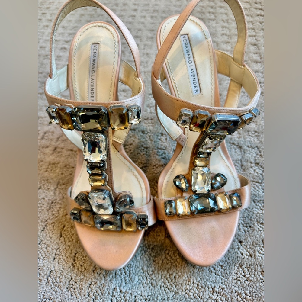 Vera Wang Lavender Blush Jewel Embellished Stilettos
